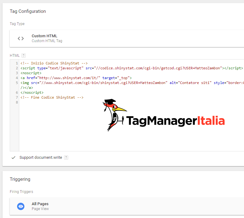 tag per installare shinystat con google tag manager tag per installare shinystat con google tag manager