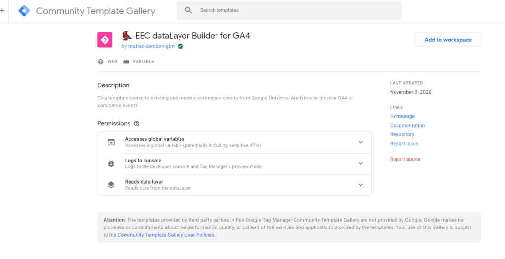 Matteo Zambon - Community Template Gallery Google Tag Manager details Matteo Zambon - Community Template Gallery Google Tag Manager details