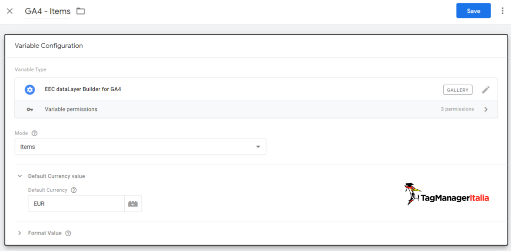 Matteo Zambon - GA4 Items Matteo Zambon - GA4 Items custom variable template on GTM