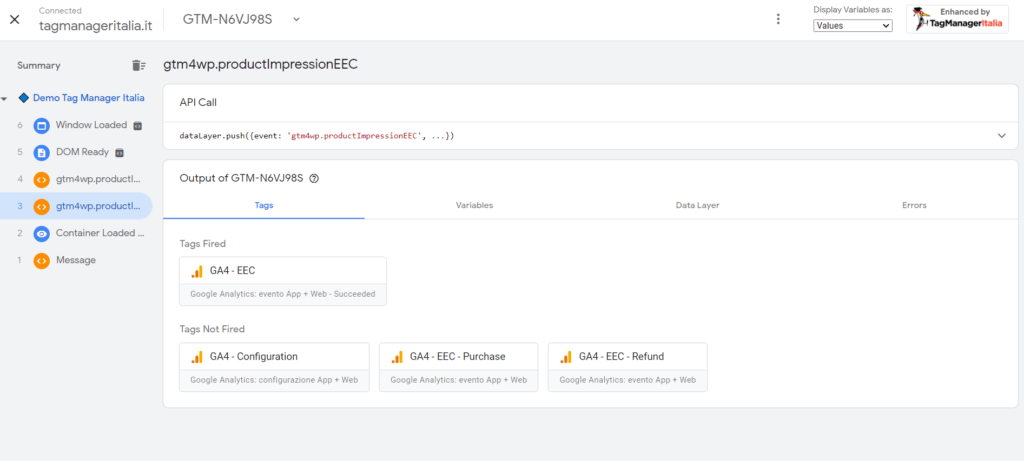 debug GTM - GA4 Tag Ecommerce promo debug GTM - GA4 Tag Ecommerce promo