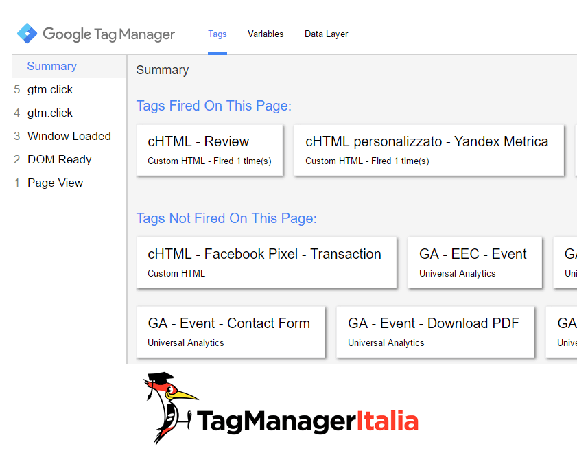 Google Tag Manager con vecchia modalita debug Google Tag Manager con vecchia modalita debug