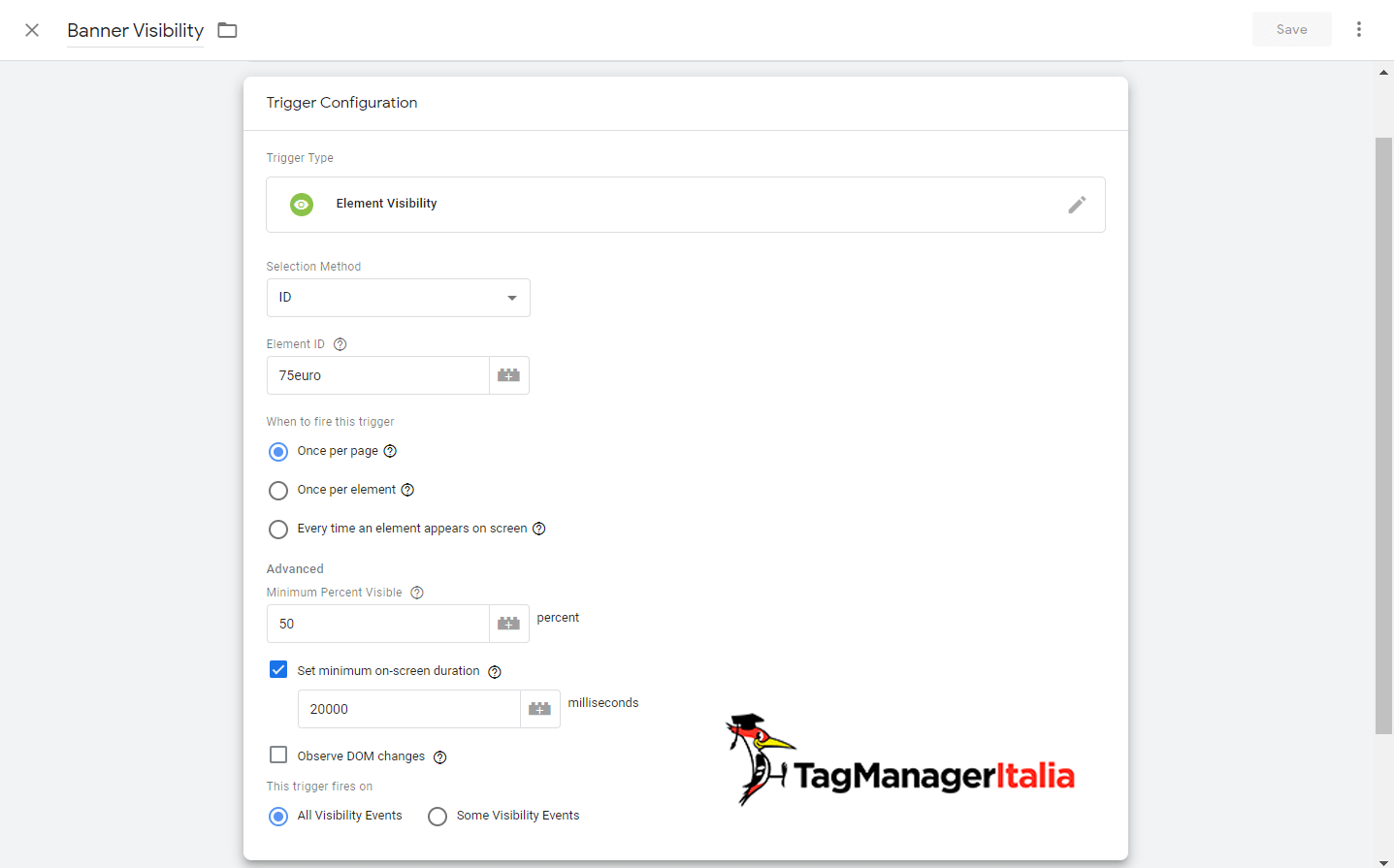 Trigger Banner Visibility Trigger Banner Visibility