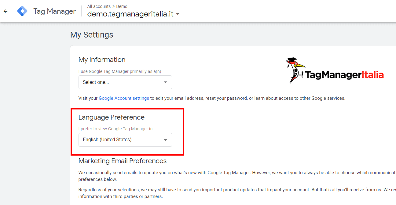 cambiare lingua in google tag manager con le preferenze linguistiche cambiare lingua in google tag manager con le preferenze linguistiche