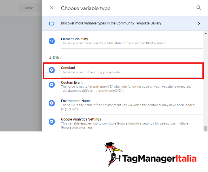 scegli variabile google tag manager scegli variabile google tag manager