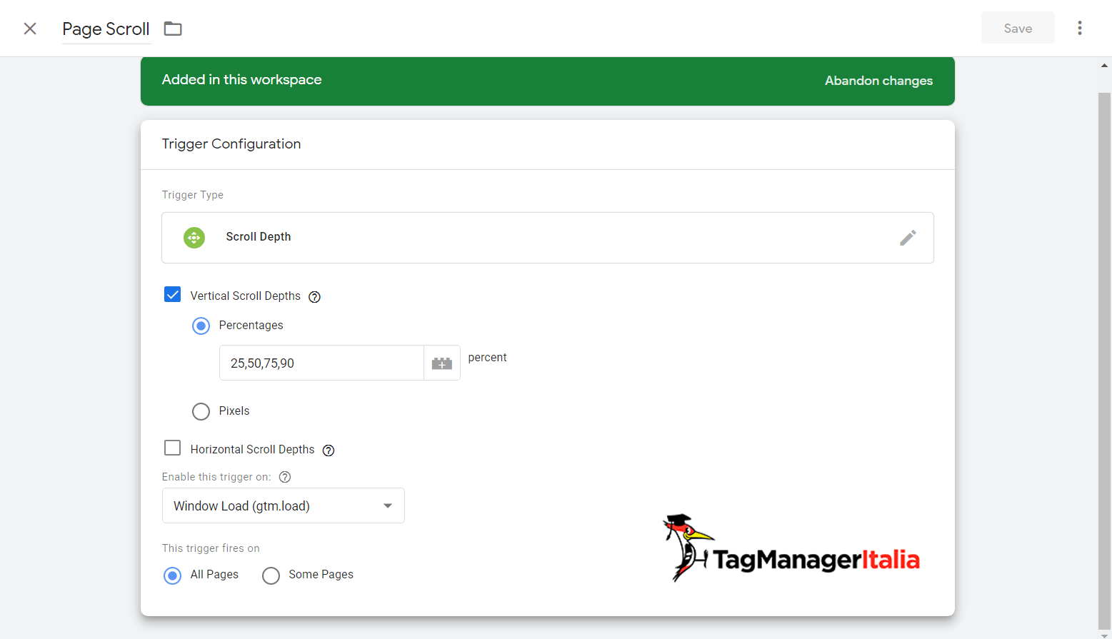 page scroll depth trigger google tag manager page scroll depth trigger google tag manager