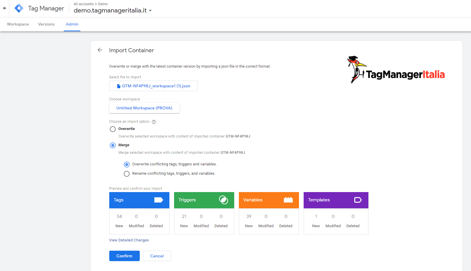 importa contenitore google tag manager importa contenitore google tag manager