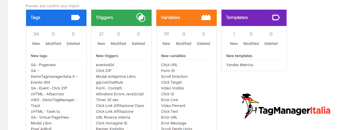 importazione contenitore google tag manager importazione contenitore google tag manager