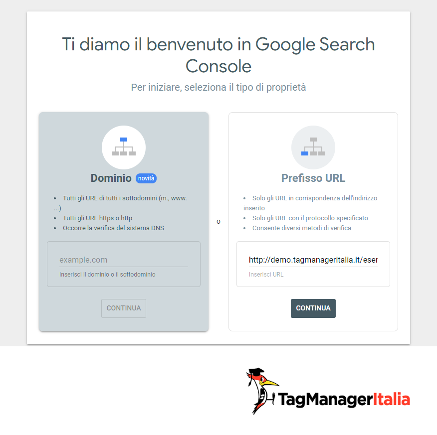 search console dominio scelta verifica proprieta search console dominio scelta verifica proprieta