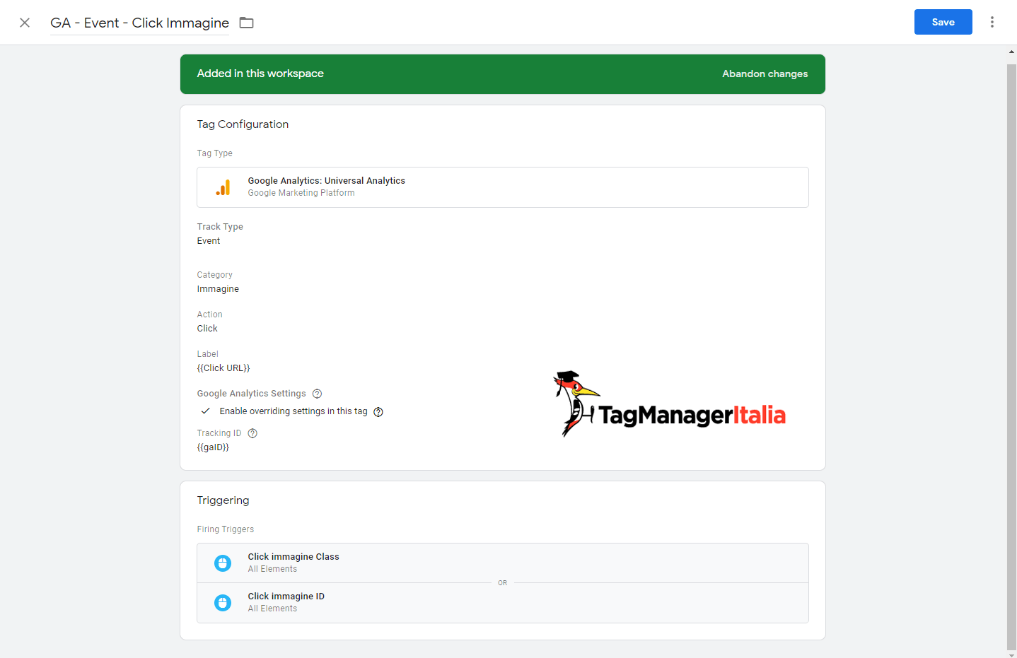 tag tracciare click immagine google tag manager con il tag di GA tag tracciare click immagine google tag manager con il tag di GA