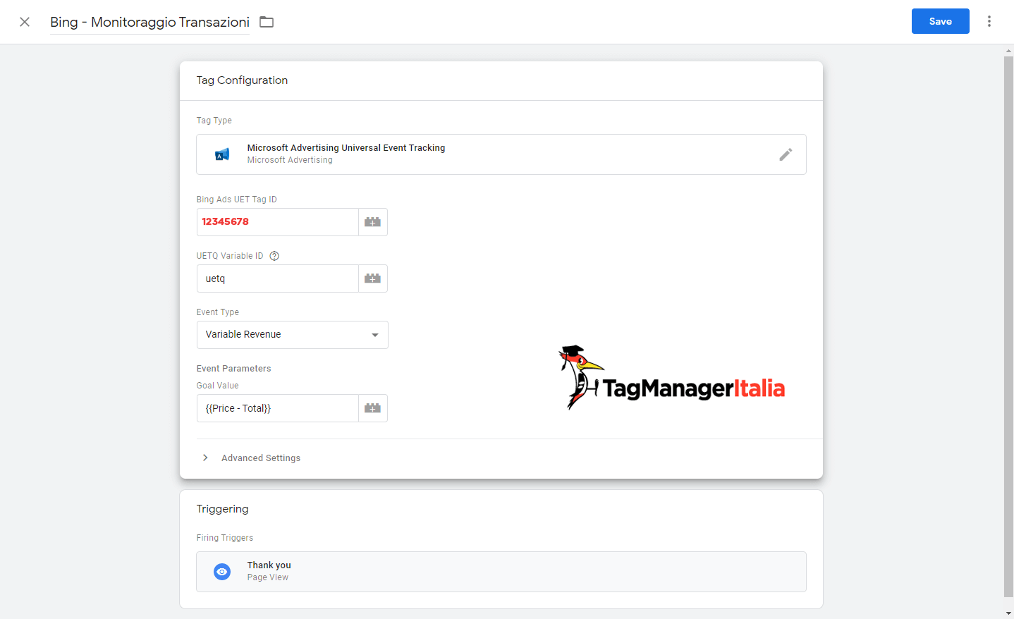 tag tracciare transazioni bing ads google tag manager tag tracciare transazioni bing ads google tag manager