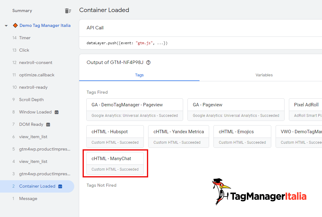 verifica installazione manychat google tag manager verifica installazione manychat google tag manager