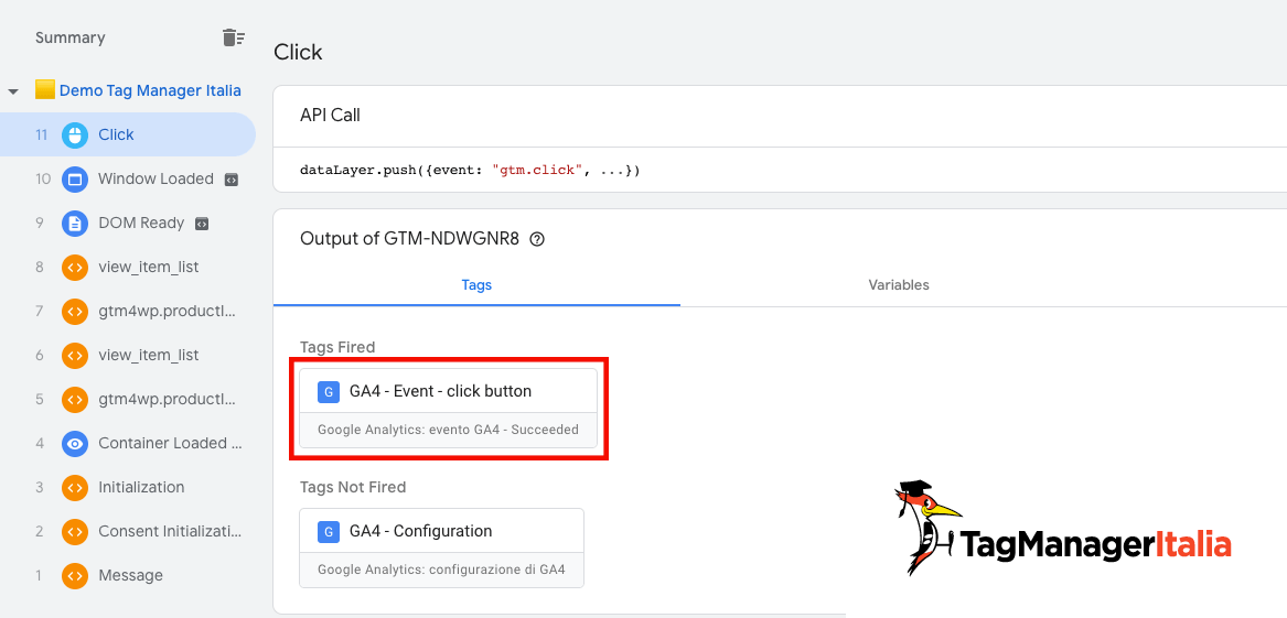 GA4 tag click button fired GA4 tag click button fired