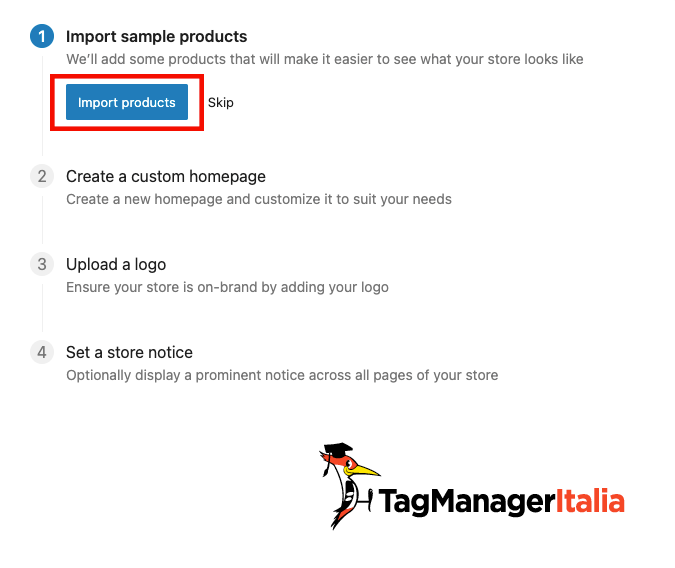importare prodotti demo nello store importare prodotti demo nello store