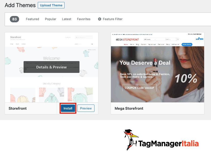 installare il nuovo tema sito demo woocommerce installare il nuovo tema sito demo woocommerce