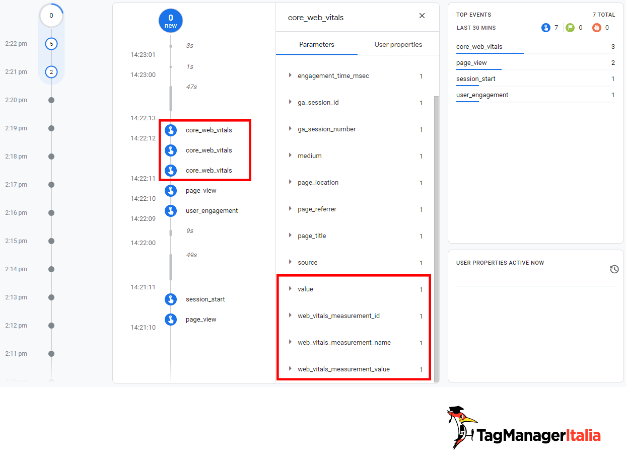 DebugView evento GA4 core web vitals Google Tag Manager DebugView GA4 evento core web vitals Google Tag Manager