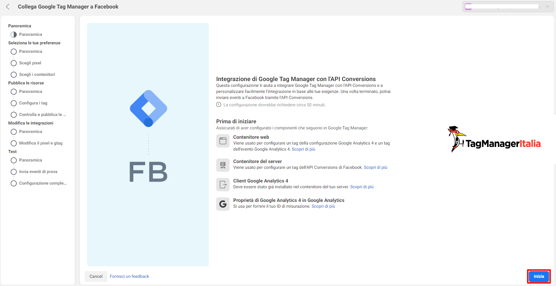 i requisiti iniziali per configurare conversion API Facebook con GTM server-side i requisiti iniziali per configurare conversion API facebook con GTM server-side