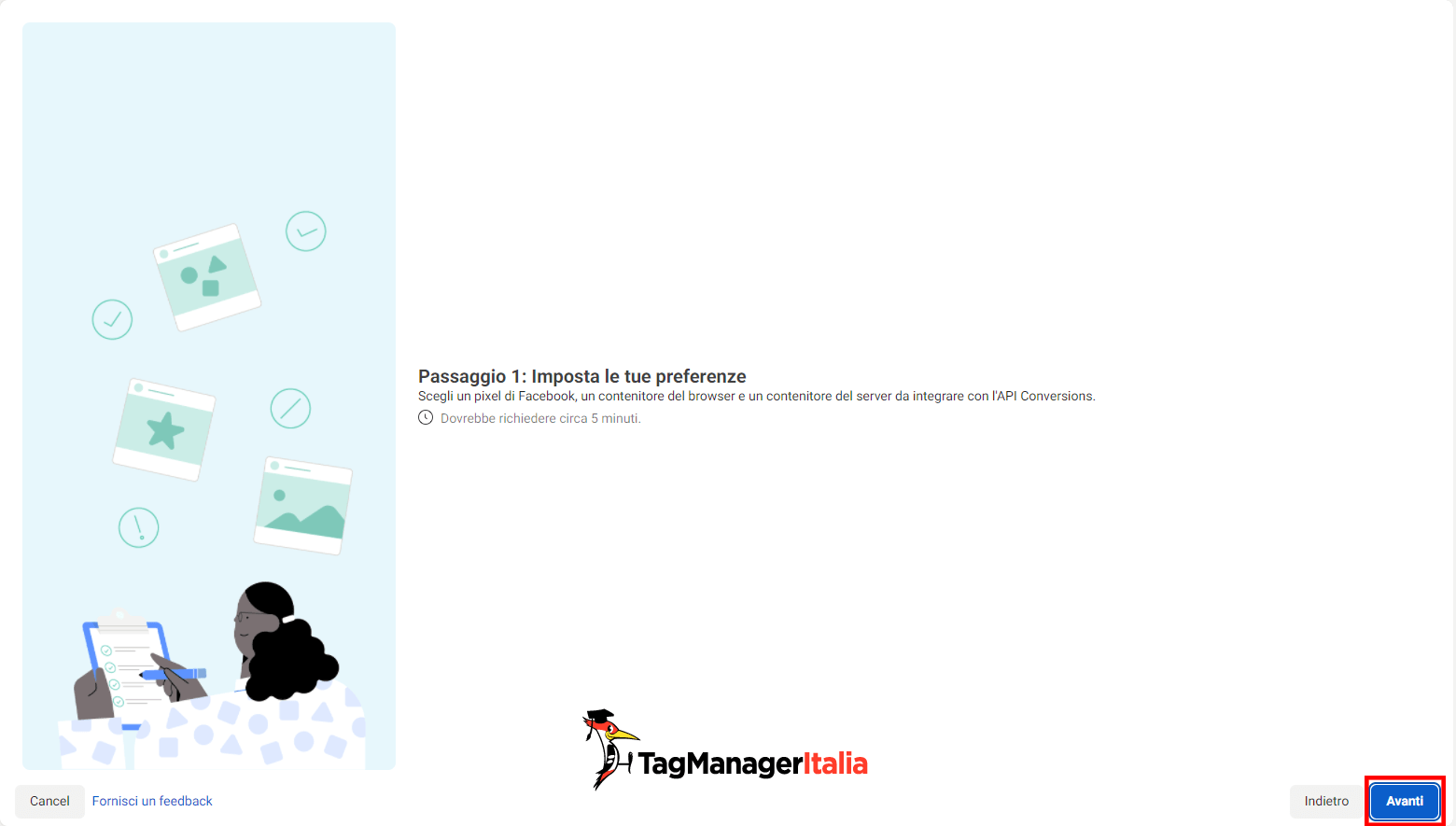 passaggio 1 configurazione conversion API facebook con integrazione GTM server side passaggio 1 configurazione conversion API facebook con integrazione GTM server side