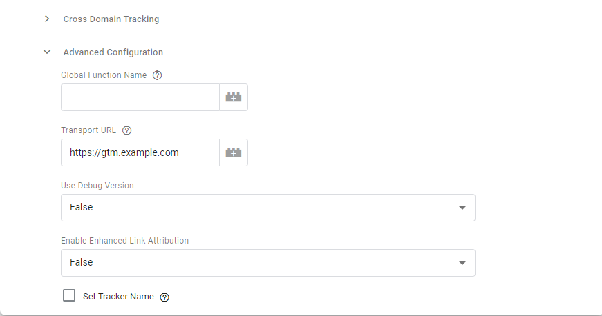 Aggiungi il transport URL alla variabile delle impostazioni di Universal Analytics Aggiungi il transport URL alla variabile delle impostazioni di Universal Analytics