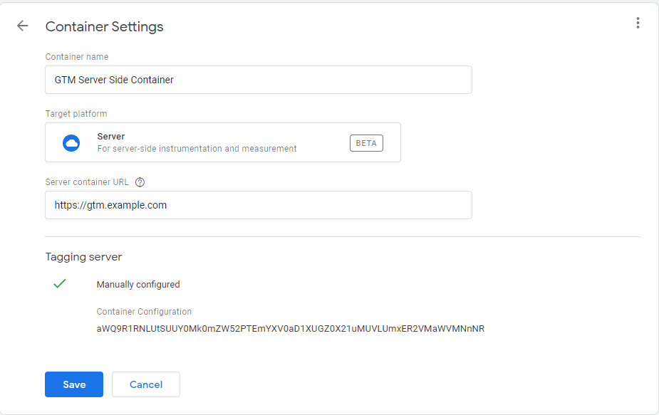 Modifica URL del contenitore GTM server side Modifica URL del contenitore GTM server side
