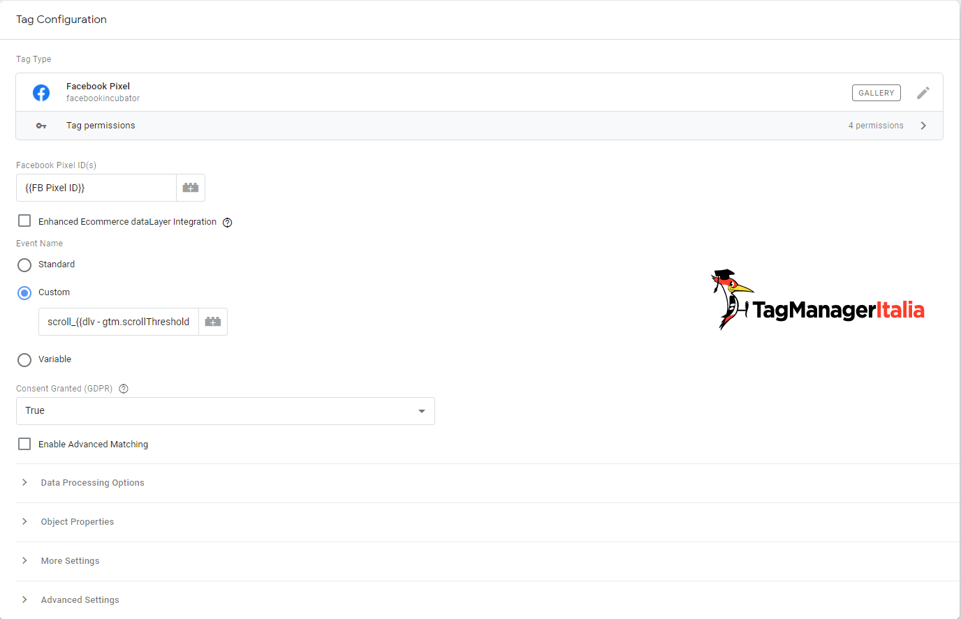Tag Evento Facebook Scroll 50 - 75% Google Tag Manager Tag Evento Facebook Scroll 50 - 75% Google Tag Manager