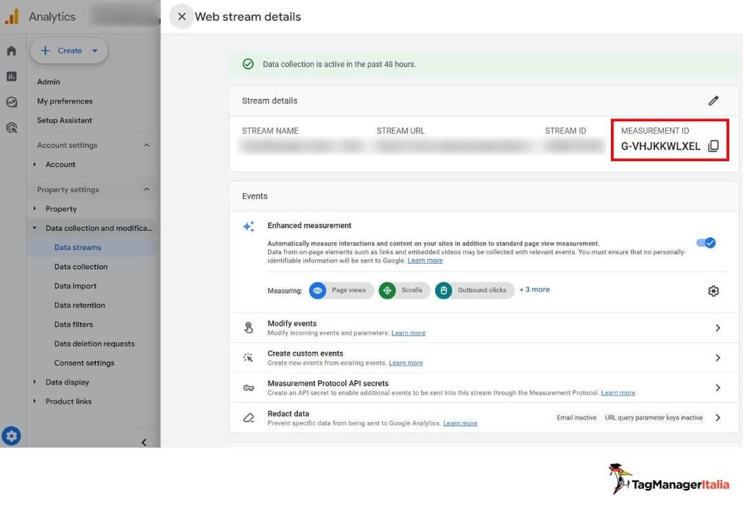 Selezione codice Measurement ID proprietà GA4 - Guida Tag Manager Italia Selezione codice Measurement ID proprietà GA4 - Guida Tag Manager Italia