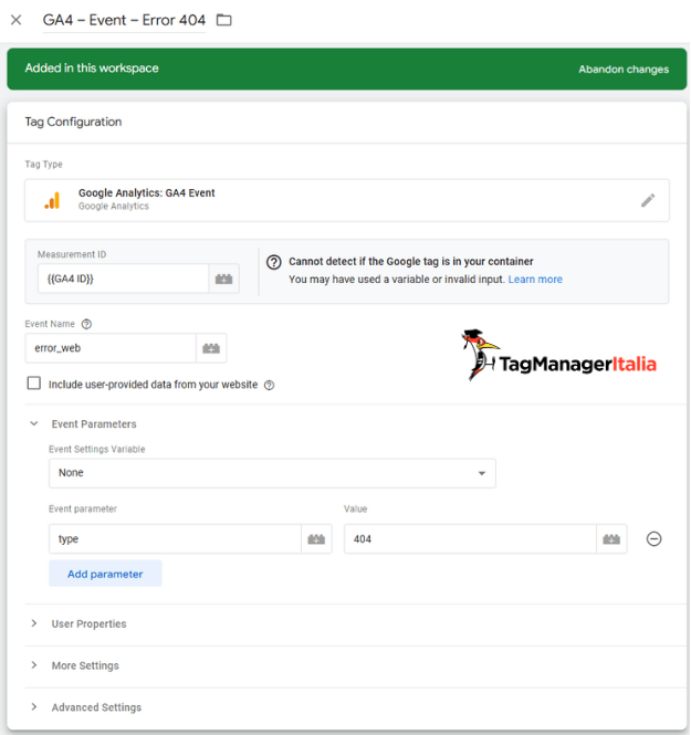 Creazione evento tracciamento errori 404 in Google Tag Manager Creazione evento tracciamento errori 404 in Google Tag Manager