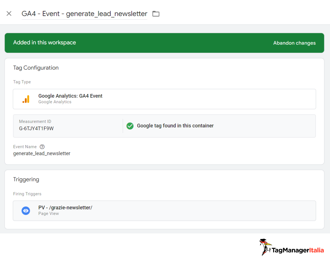 Creazione evento personalizzato tracciamento GTM per migrazione evento da Google Universal Analytics a GA4 Creazione evento personalizzato tracciamento GTM per migrazione evento da Google Universal Analytics a GA4
