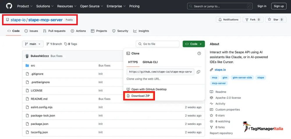 Download libreria GitHub MCP Server di Stape - TagManager Italia Download libreria GitHub MCP Server di Stape - TagManager Italia